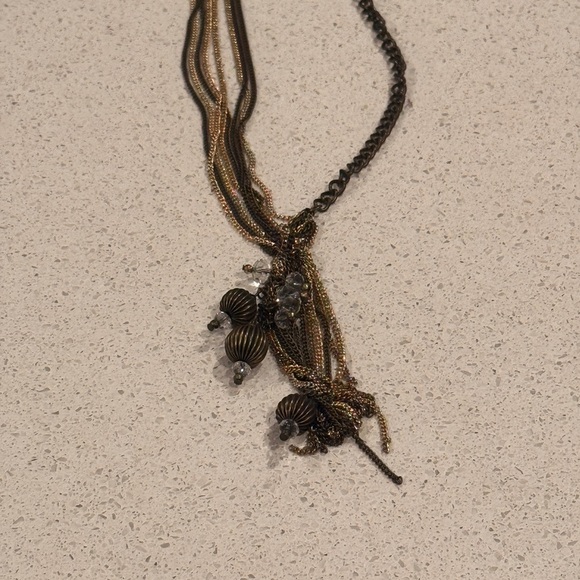 Elegant Multi-Chain Necklace with Beads - Picture 2 of 2